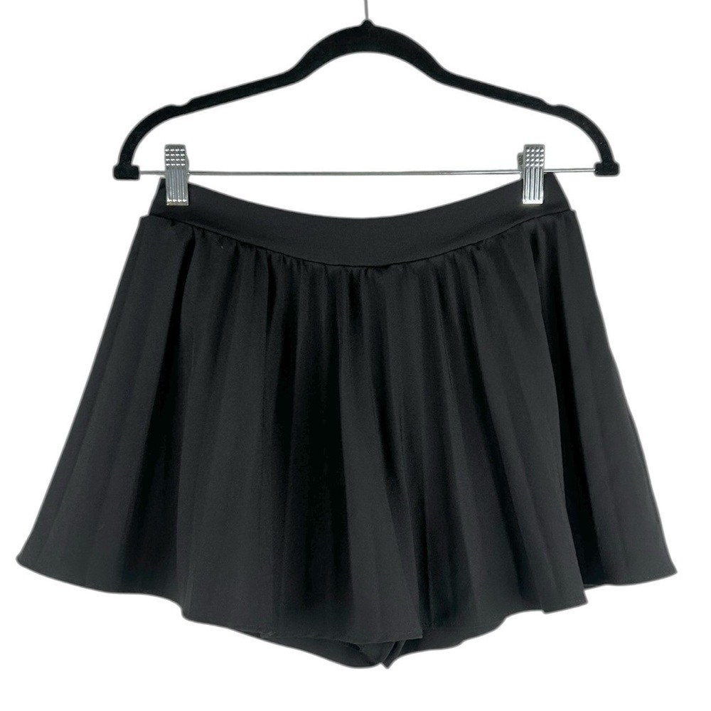 Aqua Black Pleated Circle Skirt Skort Casual Flowy Size Medium